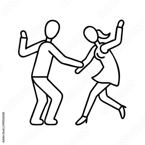 rumba dancers icon, rumba dancers line art - simple line art of rumba dancers, perfect for rumba dancers logos and icons