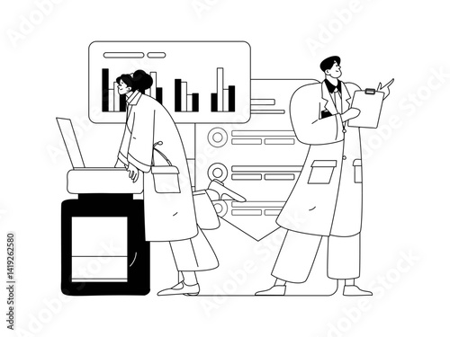 Medical characters fighting the epidemic flat vector concept operation hand drawn illustration
