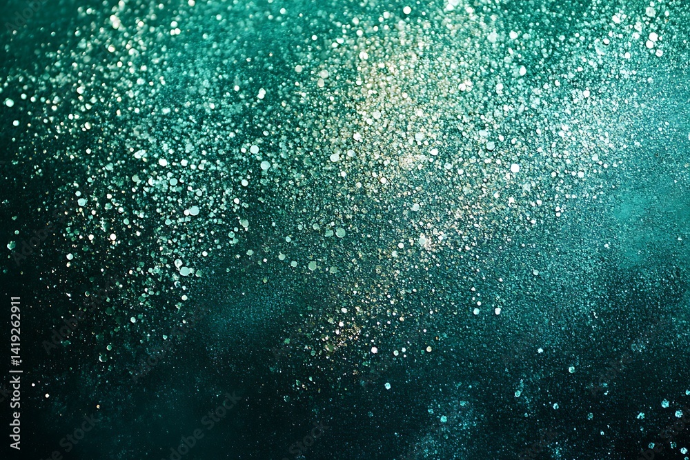 Abstract green texture with smooth flowing waves and glittering particles creating a serene gradient. Abstract green texture with smooth flowing waves and glittering particles creating a serene gradient.