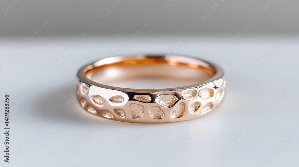 Rose gold ring with textured design Rose gold ring with textured design