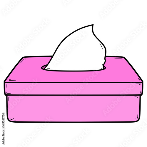 tissue box illustration hand drawn isolated vector