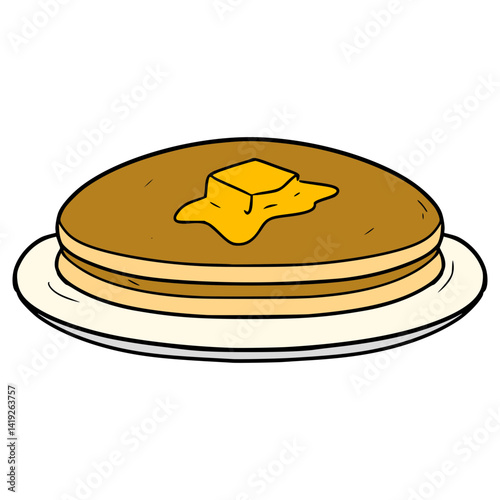 pancake illustration hand drawn isolated vector