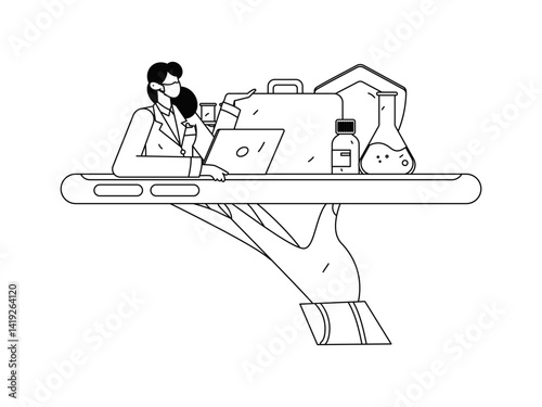 Medical characters fighting the epidemic flat vector concept operation hand drawn illustration
