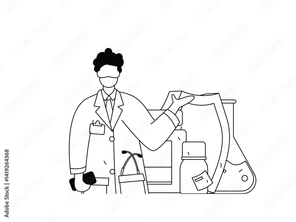 Medical characters fighting the epidemic flat vector concept operation hand drawn illustration
Medical characters fighting the epidemic flat vector concept operation hand drawn illustration