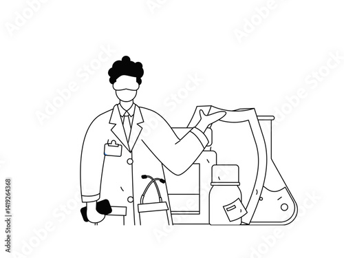 Medical characters fighting the epidemic flat vector concept operation hand drawn illustration
