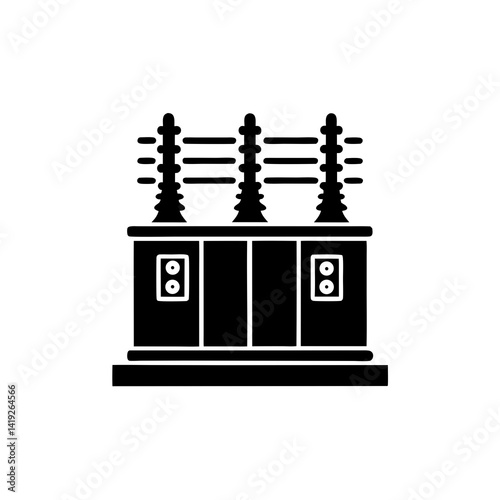 creative details electric substation icon Vector Illustration