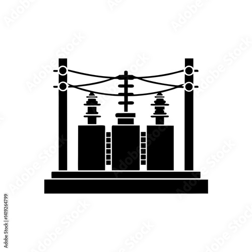 creative details electric substation icon Vector Illustration