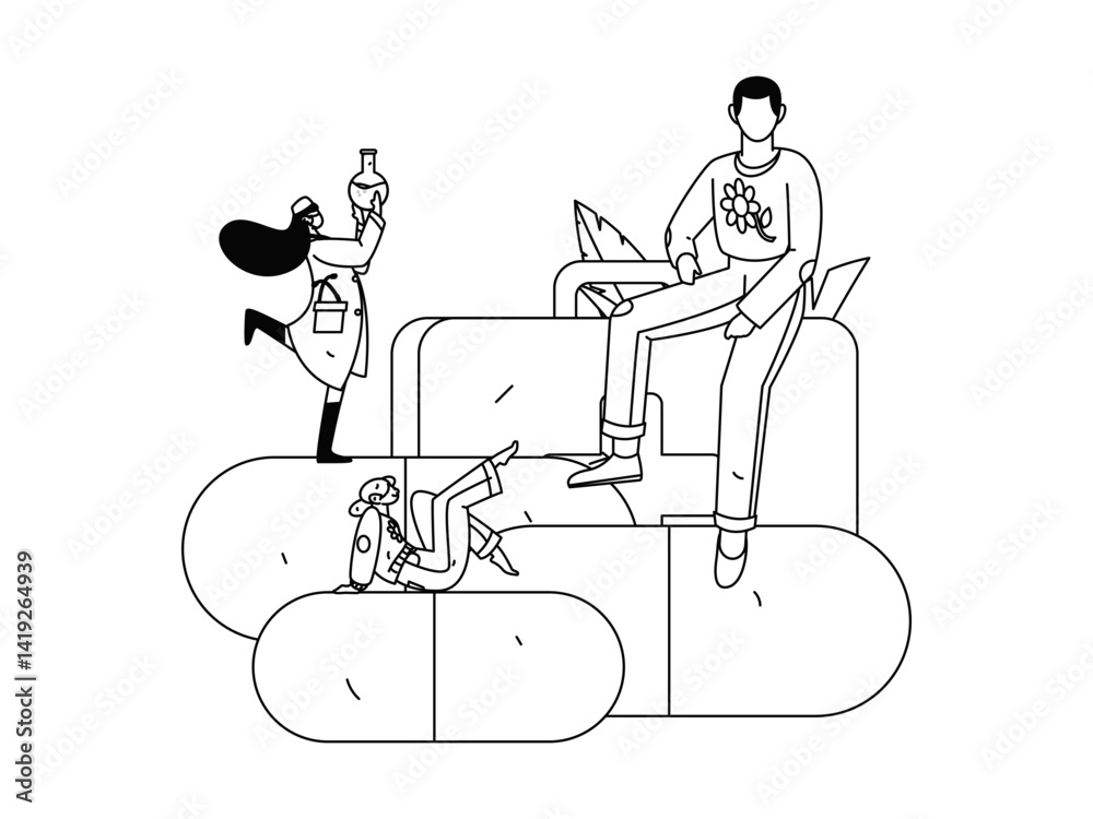 Medical characters fighting the epidemic flat vector concept operation hand drawn illustration
Medical characters fighting the epidemic flat vector concept operation hand drawn illustration
