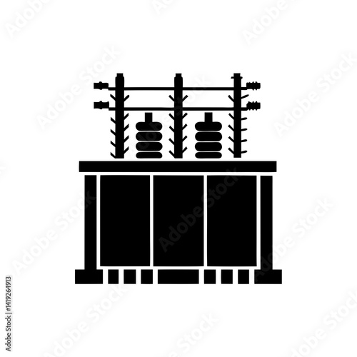 creative details electric substation icon Vector Illustration
