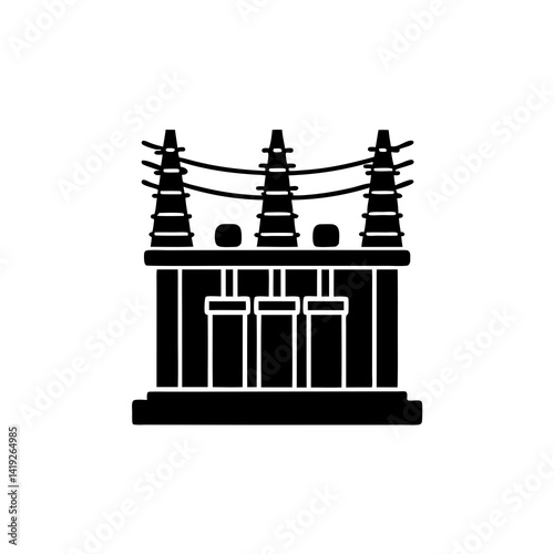 creative details electric substation icon Vector Illustration