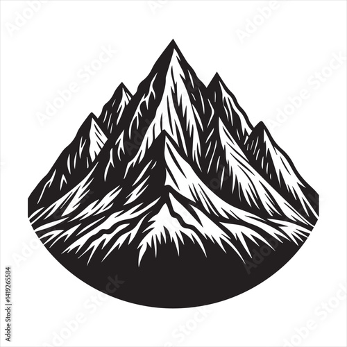 Mountain Shape Silhouette | Hills Vector Graphic Isolated on White