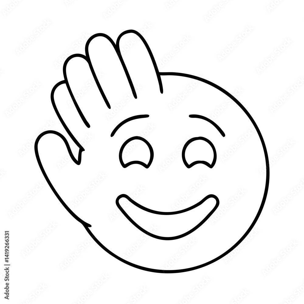 smiling hand emoji icon, smiling hand emoji line art - simple line art of smiling hand emoji, perfect for smiling hand emoji logos and icons smiling hand emoji icon, smiling hand emoji line art - simple line art of smiling hand emoji, perfect for smiling hand emoji logos and icons