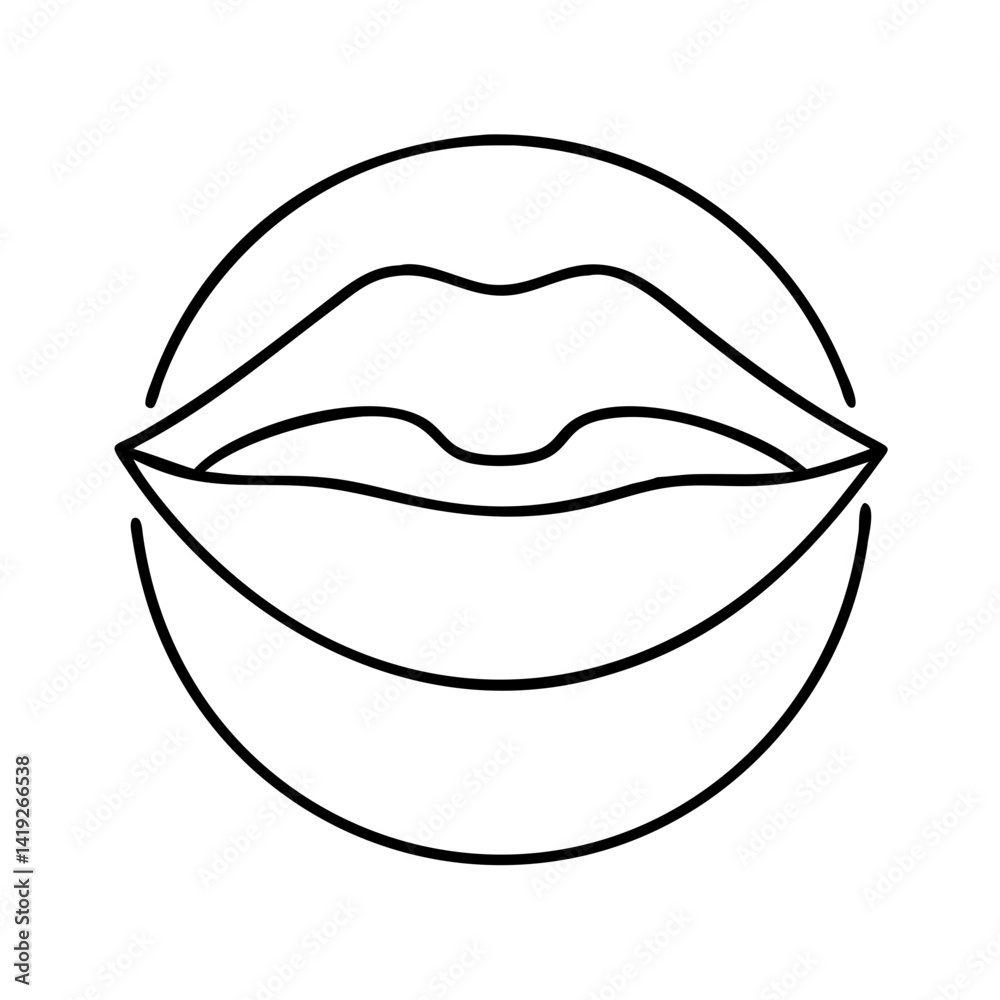 smiling lips icon, smiling lips line art - simple line art of smiling lips, perfect for smiling lips logos and icons smiling lips icon, smiling lips line art - simple line art of smiling lips, perfect for smiling lips logos and icons