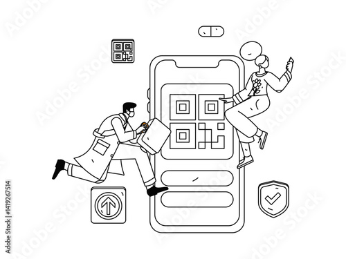 Medical characters fighting the epidemic flat vector concept operation hand drawn illustration
