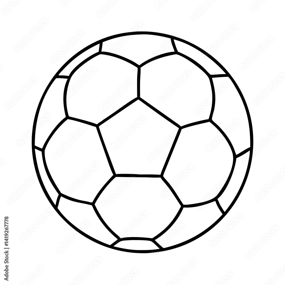 Fototapeta premium soccer ball icon, soccer ball line art - simple line art of soccer ball, perfect for soccer ball logos and icons