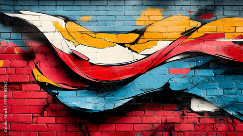 Colorful abstract painted wood planks