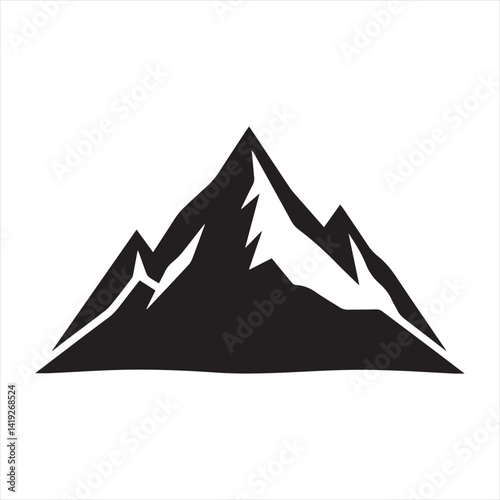Mountain Shape Silhouette | Hills Vector Graphic Isolated on White
