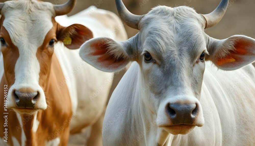 Closeup of Brahman Cow on Farm Closeup of Brahman Cow on Farm
