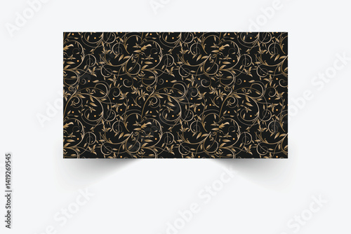 black and white background with gold ornament