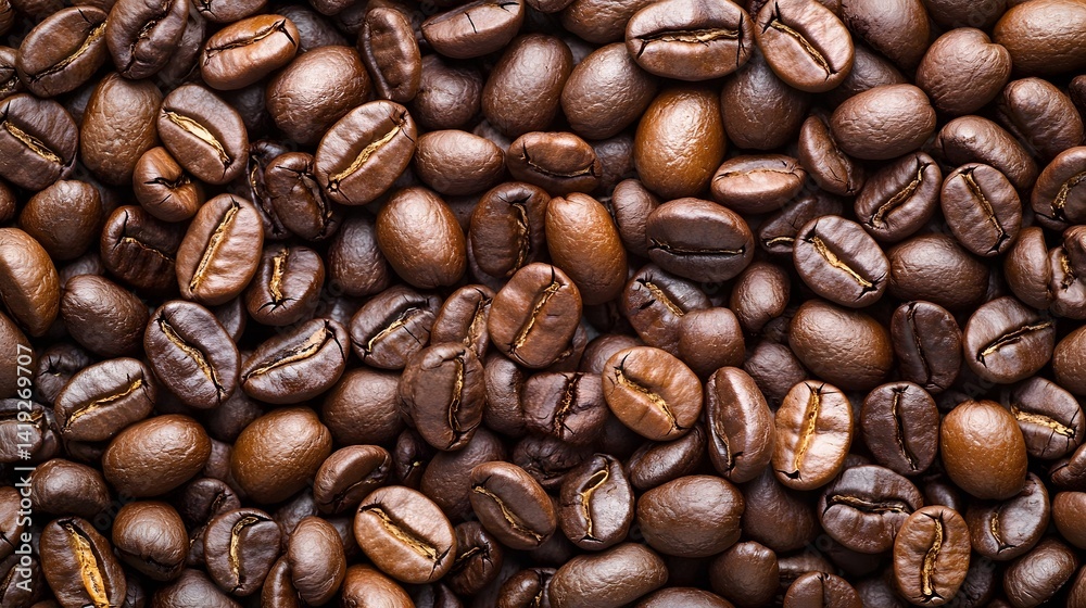 Roasted coffee beans in a luxurious velvety texture with deep earthy tones This shot showcases the intricate details and rich natural colors of the premium artisanal coffee beans Roasted coffee beans in a luxurious velvety texture with deep earthy tones This shot showcases the intricate details and rich natural colors of the premium artisanal coffee beans