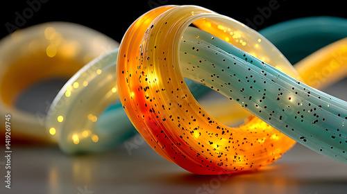 Rounded toy curl with dreamy light. 3D rendered