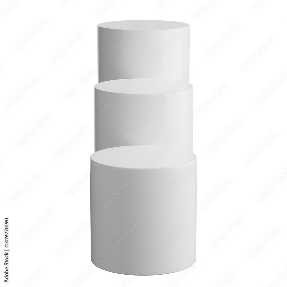White Cylinder Podium - 3D Render - 4K