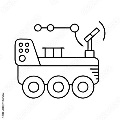 space rover icon, space rover line art - simple line art of space rover, perfect for space rover logos and icons