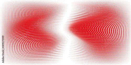 white polka dots pattern over crimson red useful as a background