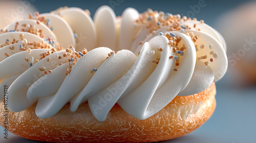 Soft curl donut in bright white. 3D rendered
