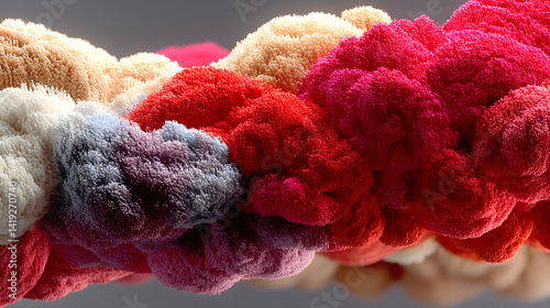 Soft cloud loop in velvet finish. 3D rendered