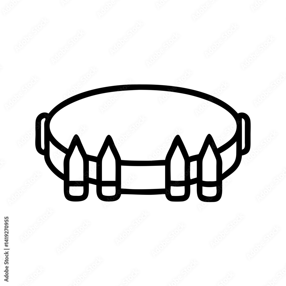 Ammunition Belt with Rounds Icon Design Ammunition Belt with Rounds Icon Design