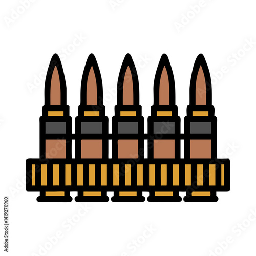Ammunition Belt with Rounds Icon Design