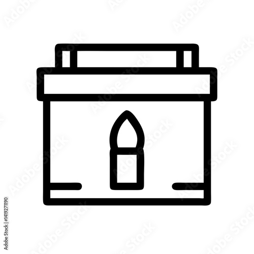 Ammunition Box with Bullet Symbol Icon Design