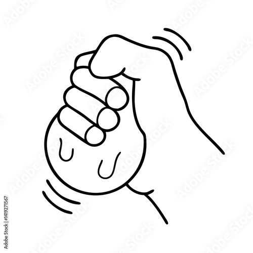 squeeze stress ball icon, squeeze stress ball line art - simple line art of squeeze stress ball, perfect for squeeze stress ball logos and icons