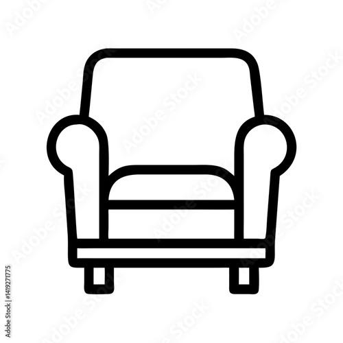 Armchair with Rolled Arms Icon Design