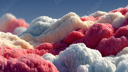 Soft ripple blob with dreamy haze. 3D rendered
