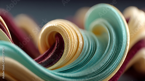 Velvet blob swirl with airy gradient. 3D rendered
