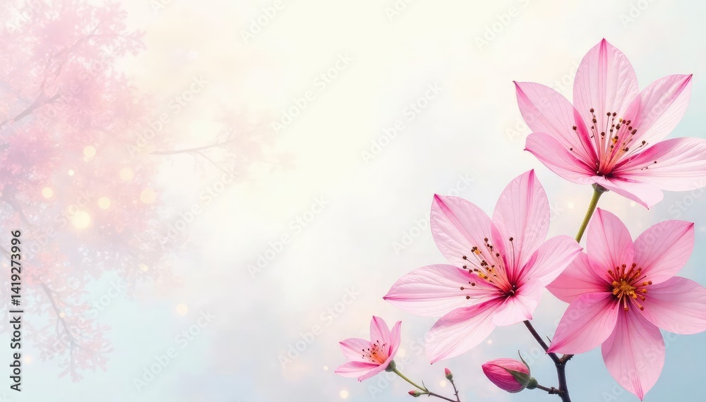 Obraz premium Delicate watercolor flower repeat, pastel hues, pattern, pretty pattern, pretty