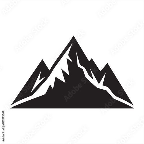 Mountain Shape Silhouette | Hills Vector Graphic Isolated on White