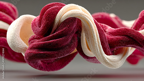 Velvet curl shape resting in air. 3D rendered