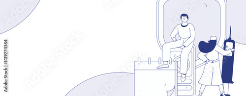 Medical characters fighting the epidemic flat vector concept operation hand drawn illustration
