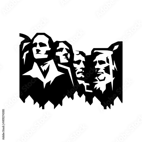 Mount Rushmore icon with transparent background