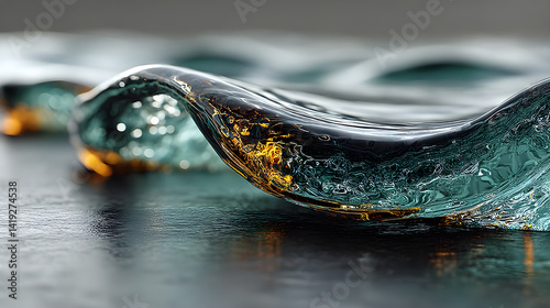 Velvet loop ripple floating calmly. 3D rendered