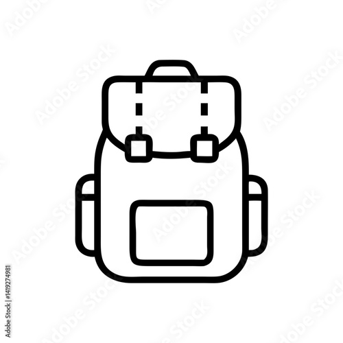 Backpack with Tactical Gear Icon Design