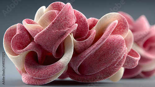 Velvet toy curl with gentle shading. 3D rendered