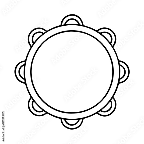 tambourine icon, tambourine line art - simple line art of tambourine, perfect for tambourine logos and icons