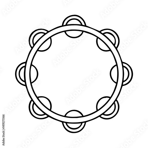 tambourine icon, tambourine line art - simple line art of tambourine, perfect for tambourine logos and icons
