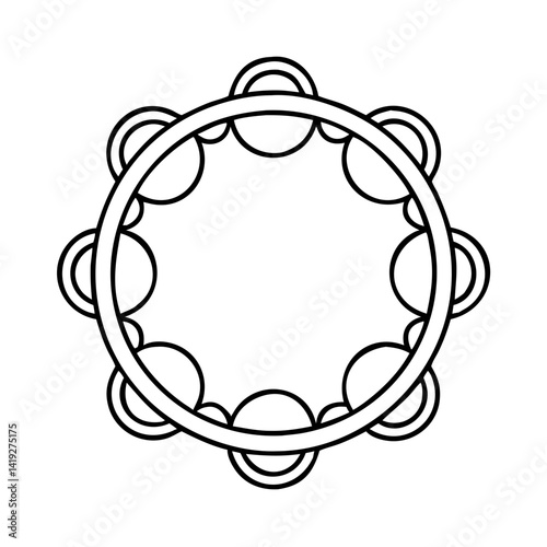 tambourine icon, tambourine line art - simple line art of tambourine, perfect for tambourine logos and icons