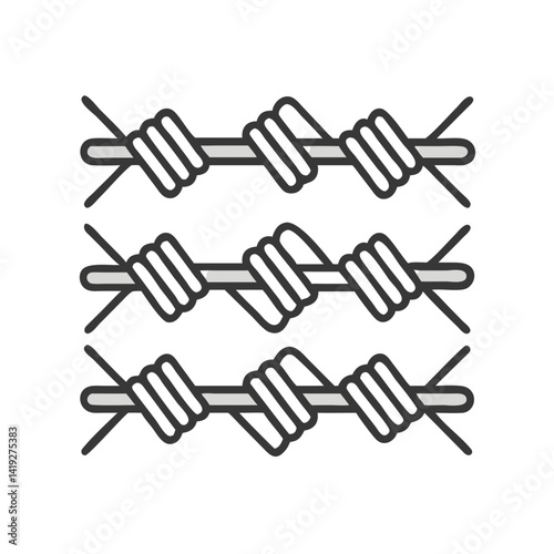 Barbed Wire for Defense Icon Design