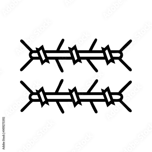 Barbed Wire for Defense Icon Design